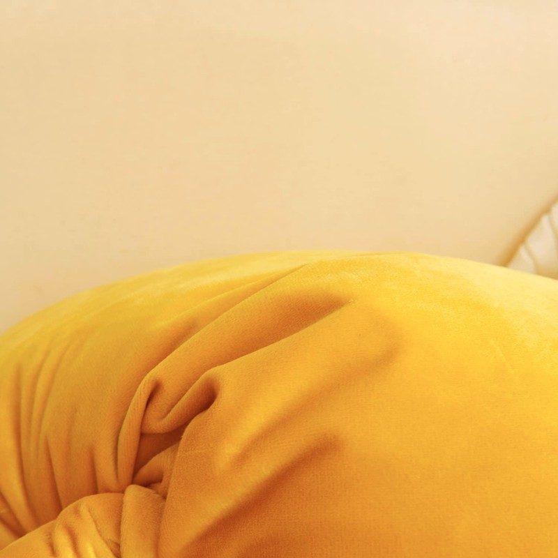 CXTAI 2x Yellow Velvet Cushion Covers Decorative Square Autumn Throw