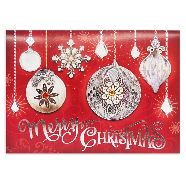 Punch Studio Crystal Ornaments Dimensional Holiday Boxed Cards Featuring 12