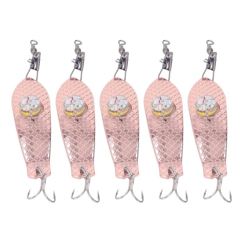 5PCS LED Fishing Lure Light Rustproof Stainless Steel LED Lighted