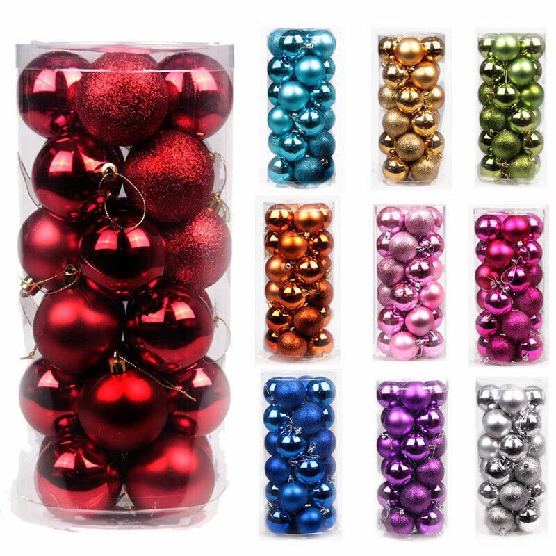 24PCS/Pack Christmas Tree Xmas Balls Decorations Baubles Party Wedding Ornament,