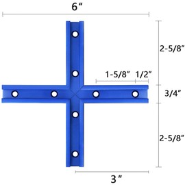 3'' T Tracks for Woodworking Intersection Kit 1 Set, Double-Cut Jig Profile Universal T-Tracks with Predrilled Mounting Holes，T Track Accessories for Jigs and Fixtures