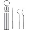 Portable Stainless Steel Pocket Set Reusable Metal Toothpicks and Toothpicks