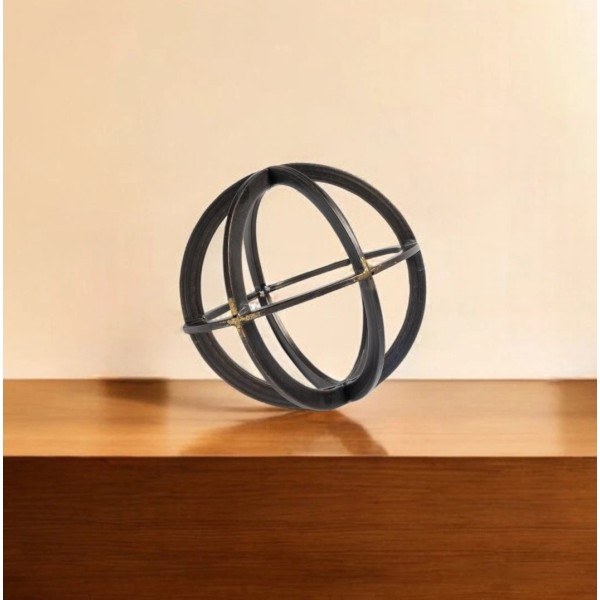 HomeRoots Petite Black Metal Circular Decorative Object