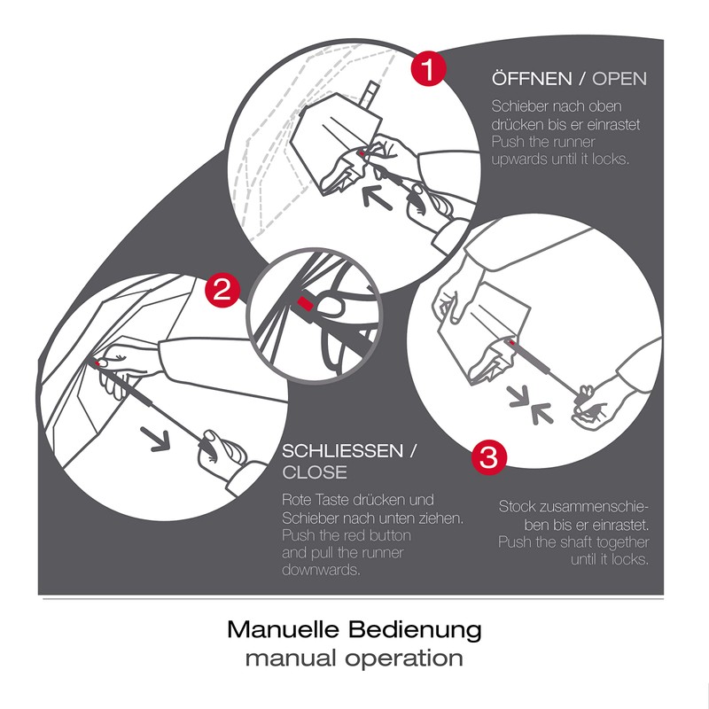 Knirps A.050 Pocket Umbrella Medium Manual, Blue, modern" or "classic