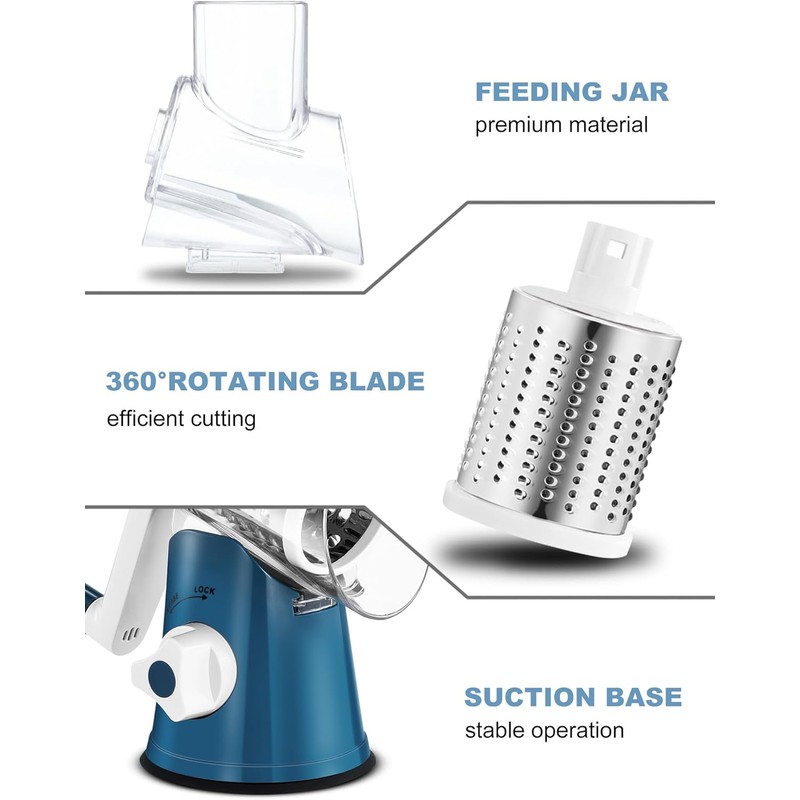 Cheese Grater Rotary, Rotary Grater for Kitchen, Kitchen Grater Vegetable