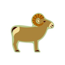 Die Cut Sticker Bighorn Sheep, Geometric, Vinyl Sticker 1 to 3 inches (Waterproof Decal for Cars, Water Bottles, Laptops, Coolers), Small