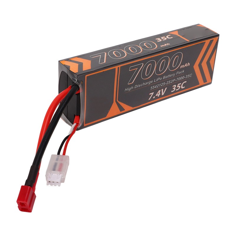 7000mAh Lipo Battery 35C Discharge Rate 7.4V 2S2P T Shape