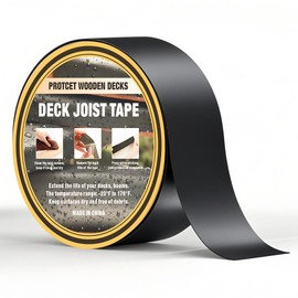 CRMCC Deck Joist Tape 2" x 50’, Black PEK Composite Butyl Tape for Joist Protection, Waterproof Sealant Tape for Deck Framing, Wood Joists, Beams, and Outdoor Structures, Heavy-Duty Adhesive Backing