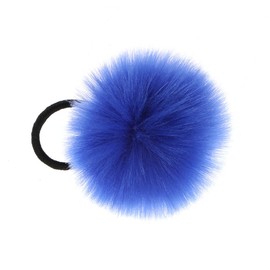 2pcs Pom Pom Elastic Hair Ties - Flurry Ball Ponytail Holders With Faux Rabbit Fur Accessories