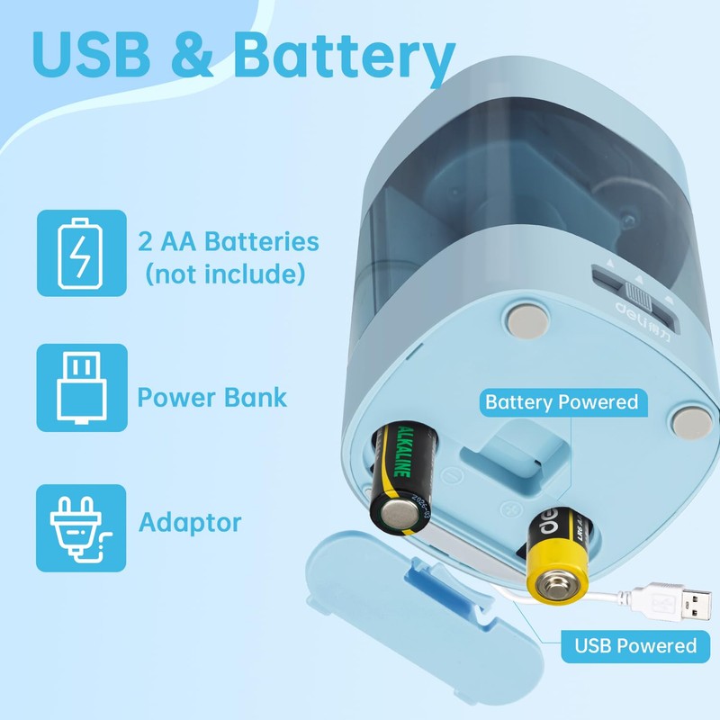 Deli Electric Pencil Sharpener, Automatic Pencil Sharpeners for No.2 Pencils