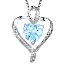 LAVUMO Heart Necklace 925 Silver Rose Gold Women's Necklace – Heart Pendant Silver Chain Jewellery Gift for Wife, Women, Mum, Girlfriend for Birthday, Christmas, Valentine's Day, Hypoallergenic