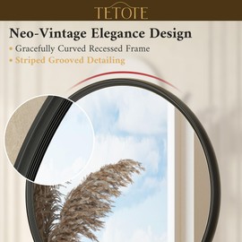 TETOTE Round 30 inch Black Mirror, Circle Mirror for Bathroom Wall， Living Room, Bedroom, Vanity, Entryway