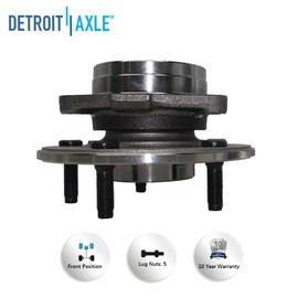 Detroit Axle - 4WD Front Wheel Hub and Bearing Assembly Replacement for 2000 2001 Dodge Ram 1500 Non ABS - 2pc Set