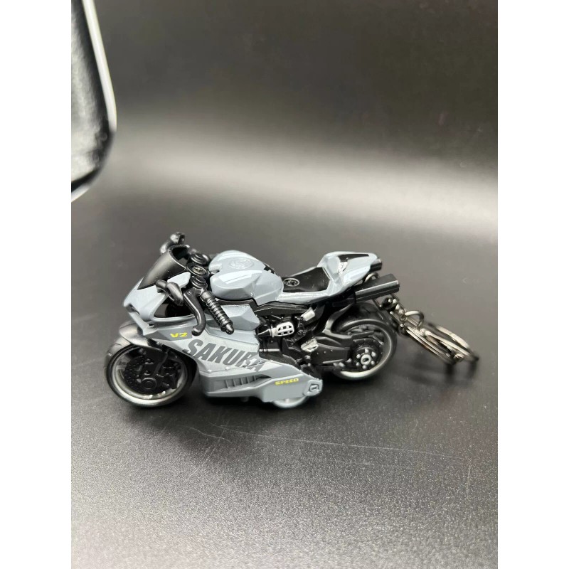 Mini Motorcycle Keychain Personality Keyring Backpack and Wind-Up Toy