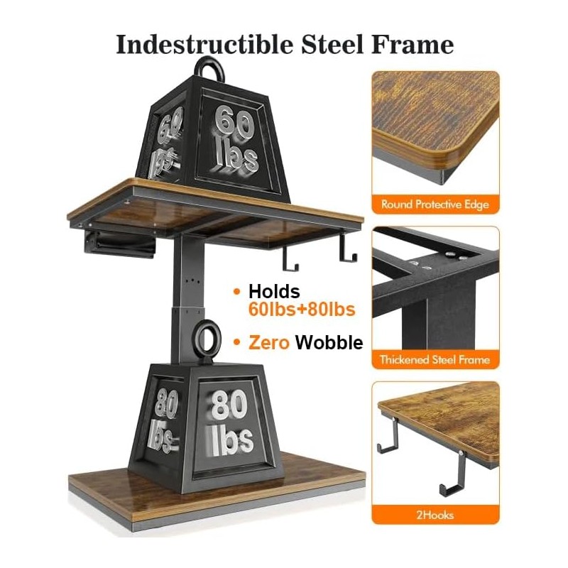 Computer Tower Stand with Charging Station & USB Ports -