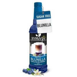 Syruvia Sugar Free Coffee Syrup, BLUNILLA Syrup, Vanilla Blueberry Flavored Syrup for Drinks, Lattes, and Desserts – 25.4 fl oz