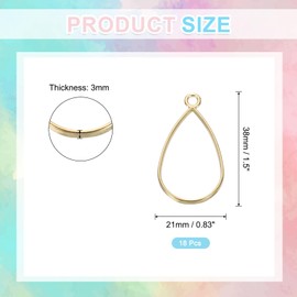sourcing map 18 Pcs Open Bezel, Teardrop Resin Bezels Pendants Open Back Bezels Metal Hollow Frame Charm for DIY Resin Crafts Earrings Jewelry Making, Gold