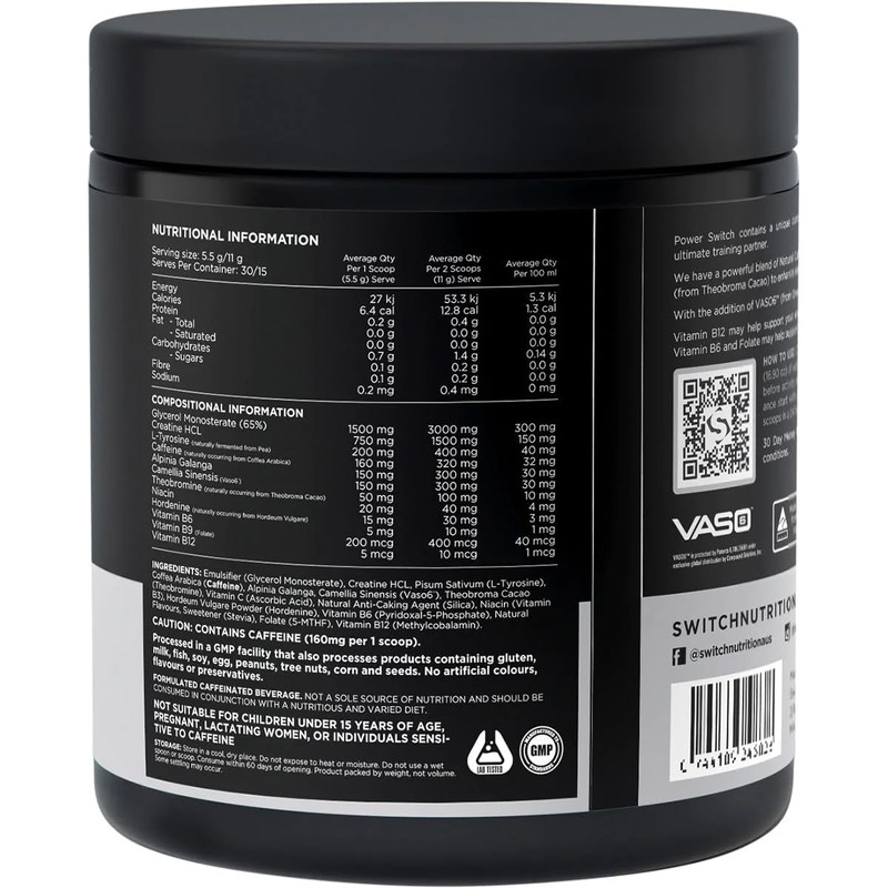 Switch Nutrition Power Switch Mango Pineapple Performance Energy Blend 165