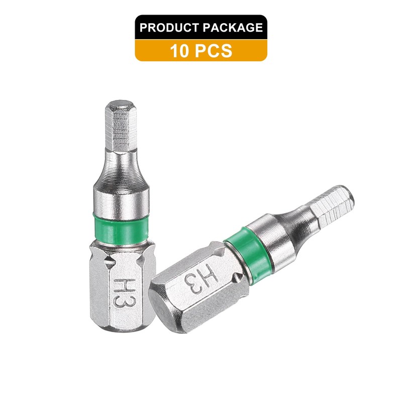 sourcing map 10pcs Hex Screwdriver Bit H3 1/4" Hex Shank