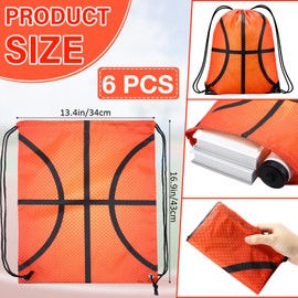Talltalk Basketball Party Favors 24 oz Basketball Water Bottle Gift for Basketball Team with Drawstring Bag Basketball Tumbler Cup Sports Themed Accessories for Event Gift Supplies(12 Pcs, Basketball)