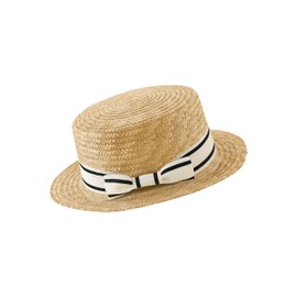 BABYOND Mens Brim Boater Hat Gatsby Straw Panama Hat Fedora Summer Beach Sun Hat 20s Costume Accessories White Black