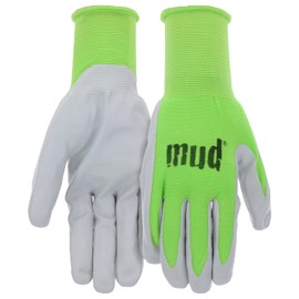 Simply MUD Women's Nylon Seamless Knit & Flexible Nitrile Coated Palm Garden Gloves, Water Resistant, Superior Grip, Abrasion Resistant, Green, Small (MD31031P-WS)