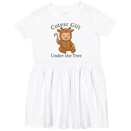 inktastic Cutest Gift Under The Tree Baby Reindeer Toddler Dress 4T White 46c6a