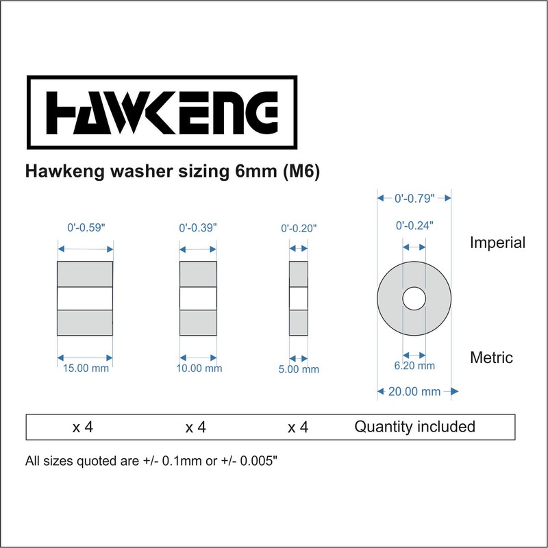 Hawkeng 6mm (M6) Nylon Spacers Standoff Washers (12 Pack) 4