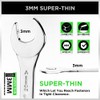 SWANLAKE 10Pcs Super-Thin Open End Wrench Set, CR-V Steel, Metric,
