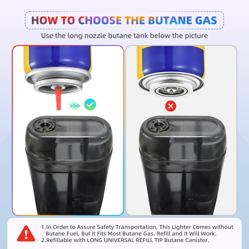 Torch Lighter, 2 Pack Mini Butane Refillable Jet Flame Torch