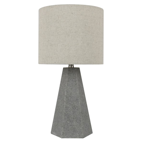 Urbanest Cemento 15 1/2-inch Table Lamp in Natural Stone Finish with Light Linen Shades