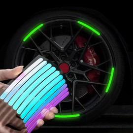 Bike Car Reflector 100PCS for Safety & Decoration, Reflective Stickers Reflective Stripe Decal, for Bicycle Cycling Motorcycle Wheels, Night Reflective Stripe Universal Rim Reflective Stickers