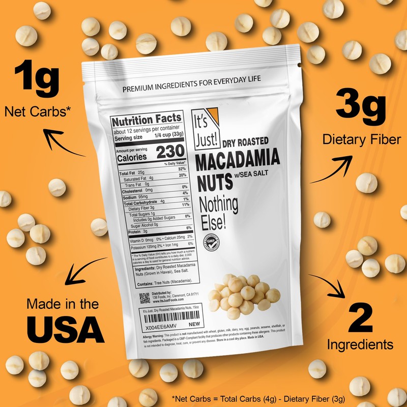 It's Just - Hawaiian Macadamia Nuts (1.5lbs), Small Batch Dry