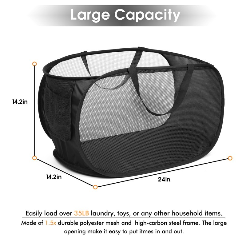 Diggoour Sturdy Collapsible Laundry Baskets- Pop Up Laundry Hampers with