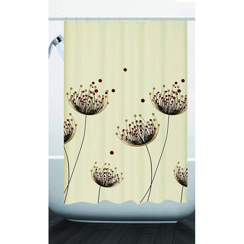 GMMH Shower Curtain Anti-Mould Effect Waterproof Bath Curtain with 12