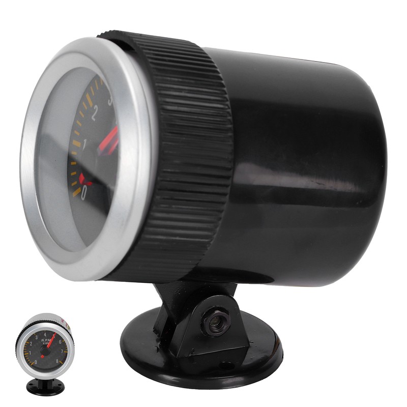 Tachometer 52mm/2.05in 0‑8000 RPM Carbon Fiber Panel Pointer 12V Universal