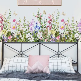 Condessacity Wall Stickers, Plants, Flowers, Butterflies, Wallpaper Stickers, Removable, Stylish, Scandinavian, Country Style, Wall Stickers, Living Room, Rental Home, Entryway, Kitchen, Wall Decor, Waterproof, Wall Sticker Decoration