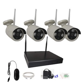 4UCam 4 Camera Wireless Network IP WiFi NVR Kits Security Camera System Home Security Camera System Indoor Outdoor HD 1080P