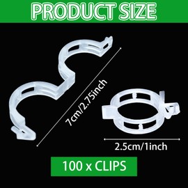 100 PCS Plant Support Clip, Tomato Clips, Plastic Trellis Clips for Vine Grape Vegetables Plant Fixing Clips, Garden Clips for Climbing Plants to Grow Upright and Healthier﻿ (White)