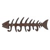 Unbranded Large Cast Iron Fish Bone Skeleton Wall Hook Rack