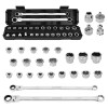 DURATECH 27PCS Extra Long Flex Head Ratcheting Wrench Set Double