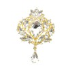 Yilanair Wedding Bridal Big Crystal Rhinestone Bouquet Brooch Pin for Women (Gold)