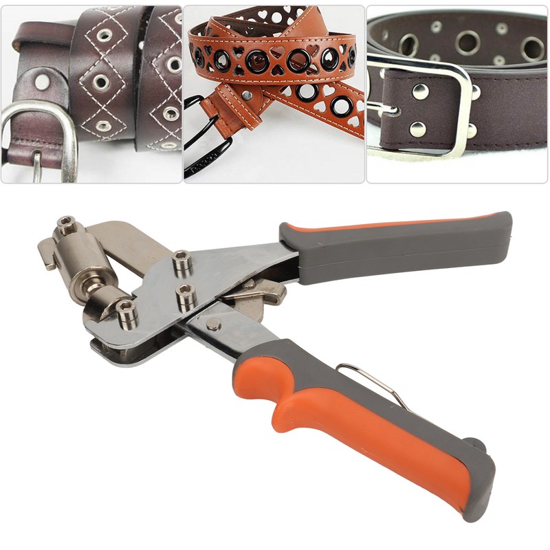 Grommets Eyelet Punch Kit Handheld Portable Hole Puncher Pliers Set