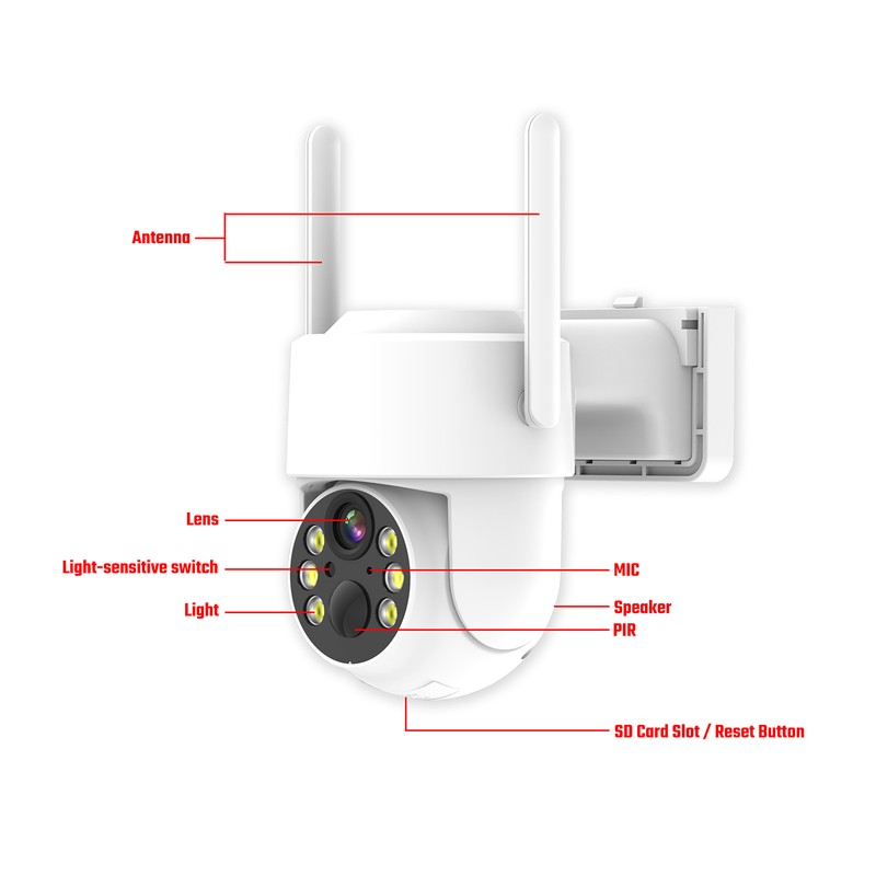 4MP solar low power consumption wifi surveillance camera with two-way