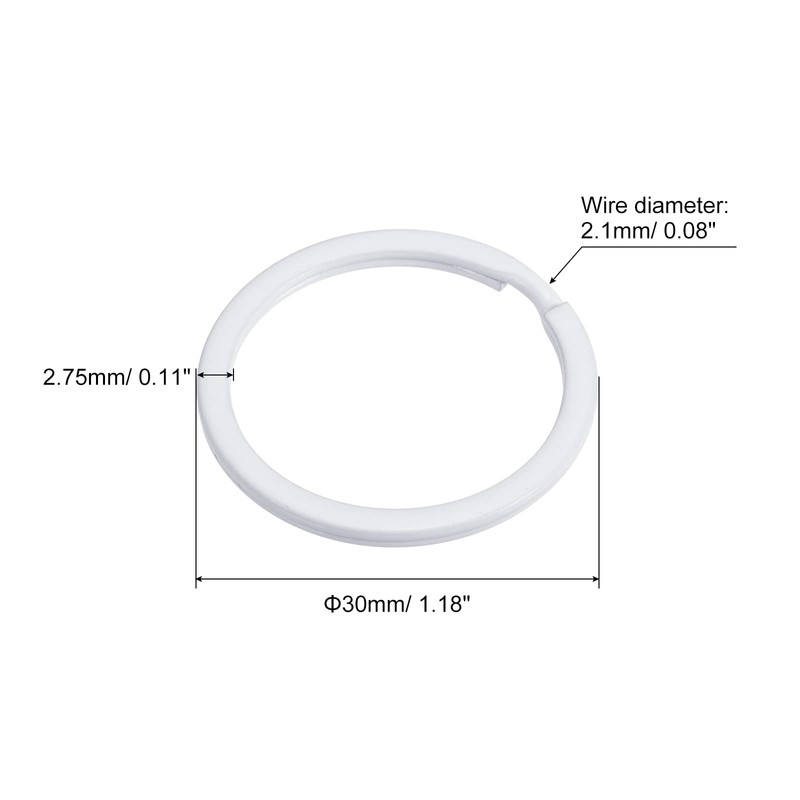 sourcing map Split Keychain Rings, 30mm/1.2inch Round Flat Key Holder