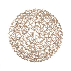 Restaurantware Spinweave 15 Inch Dining Table Placemats Set Of 6 Round Kitchen Table Mats - Semi-Disposable Handwoven Gray Paper Circle Placemats Durable Table Mats For Holidays Or Weddings