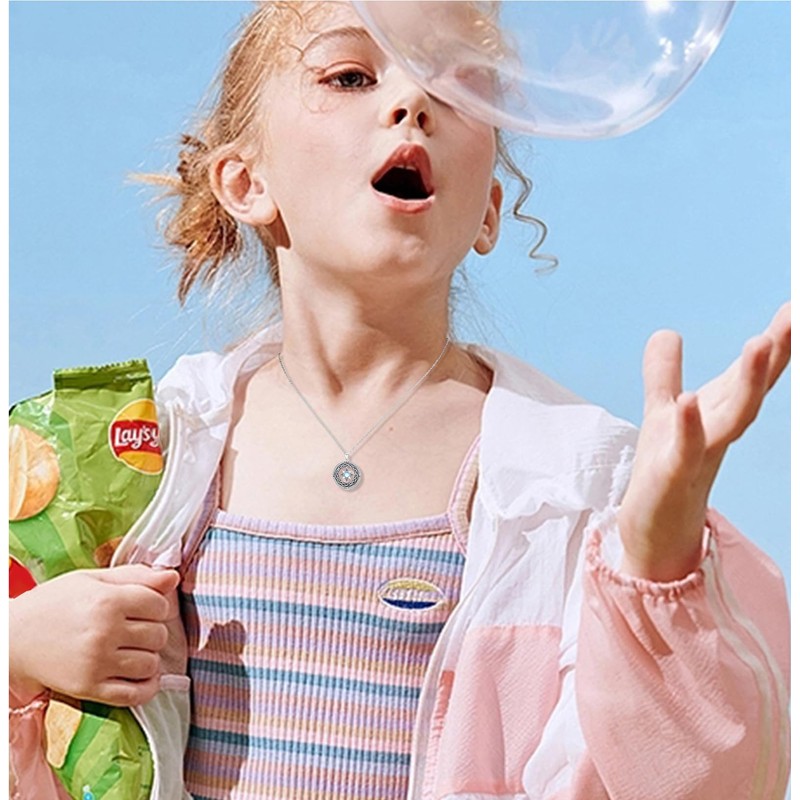 Compass Necklace for Women Girls 925 Sterling Silver Moonstone Compass