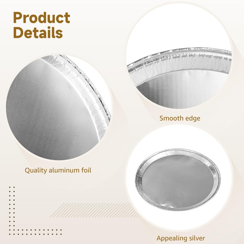Homaisson 20 PCS Disposable Aluminium Foil Serving Trays, 12” Round