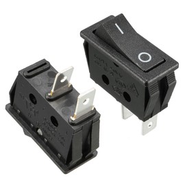 sourcing map 5 Pcs SPST On Off Black Snap in Boat Rocker Switch AC 250V/16A 125V/16A