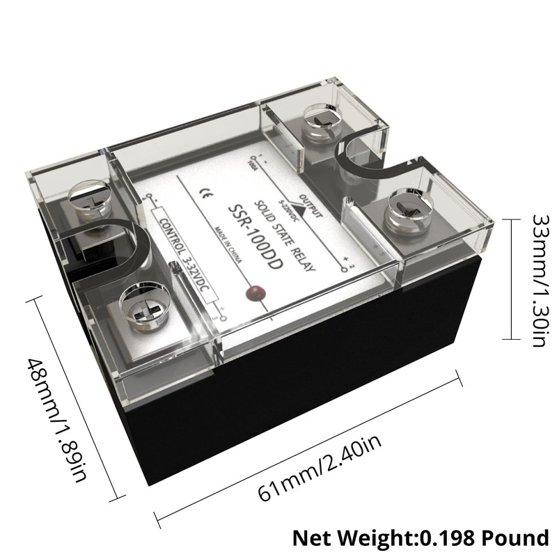 MAKERELE SSR-100DD 100A Single Phase Non-Contact Mute Solid State Relay